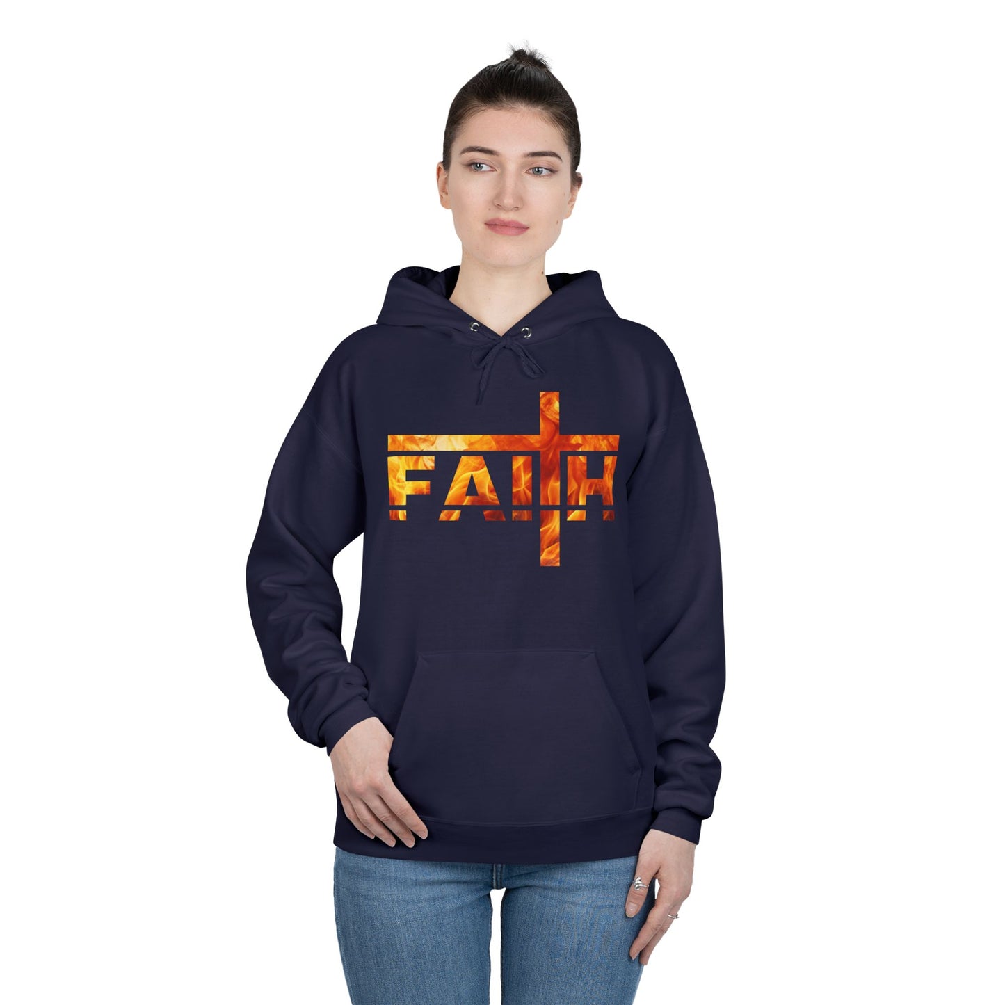 Faith Flamed Unisex Hoodie – Stylish, Sustainable Faithwear