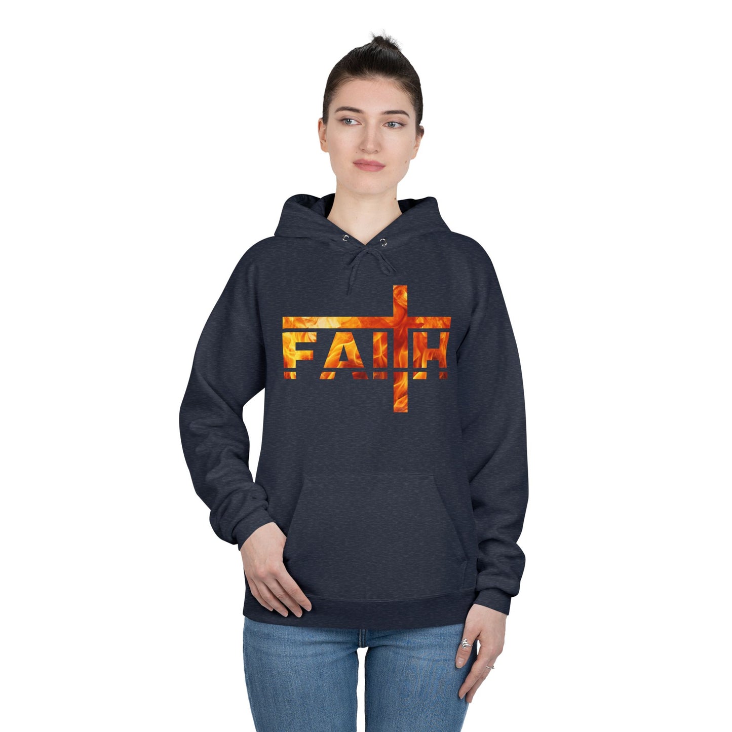 Faith Flamed Unisex Hoodie – Stylish, Sustainable Faithwear
