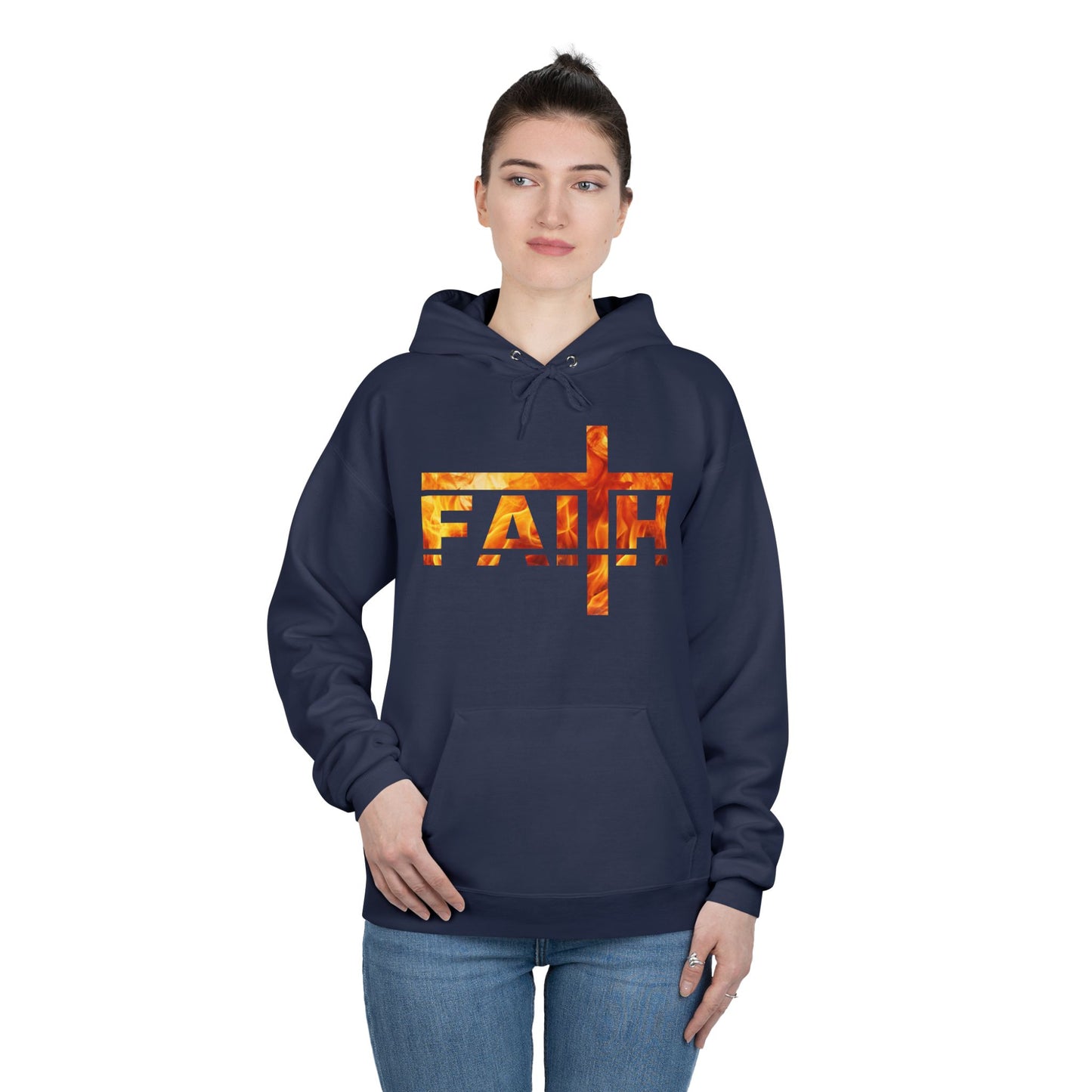 Faith Flamed Unisex Hoodie – Stylish, Sustainable Faithwear