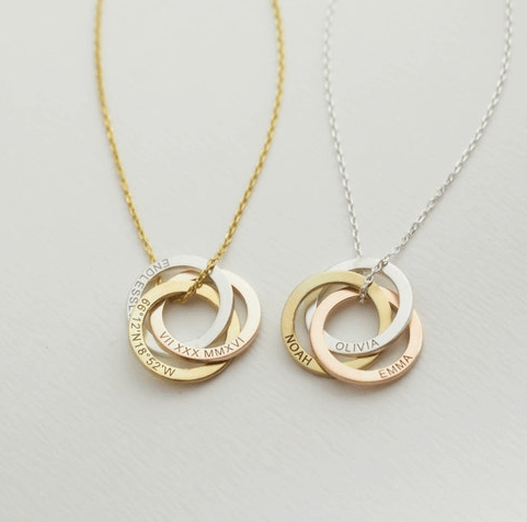 Family necklace - Linked circles