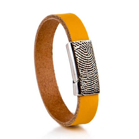 Leren armband - clasp fingerprints