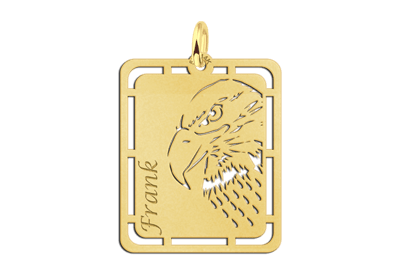 14k Heren gouden hanger - animal with name