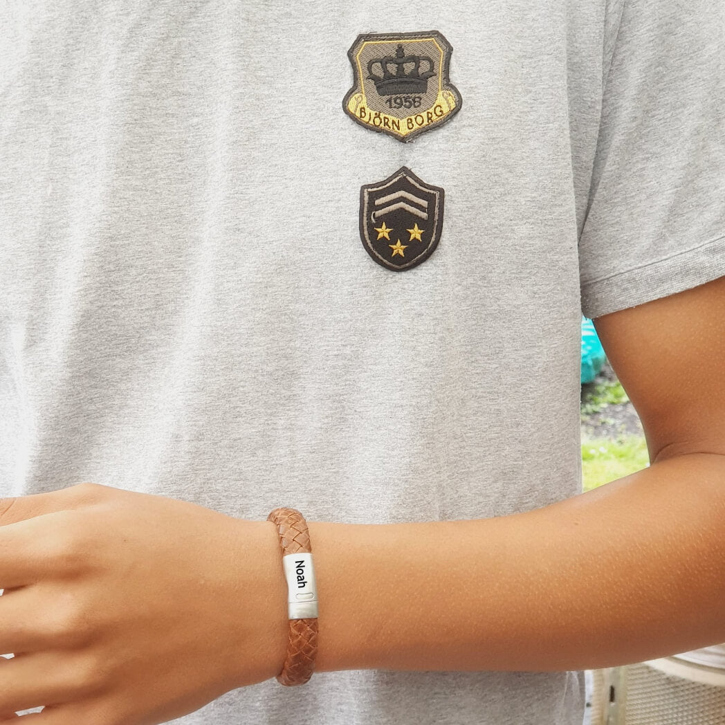 Heren leren armband