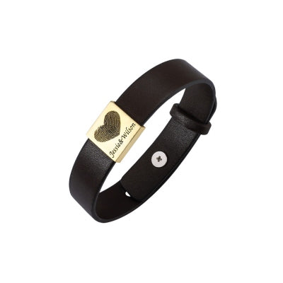 Leren armband - family fingerprints