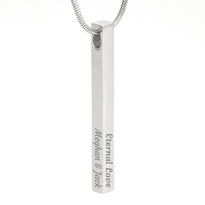 Personalized Bar Necklace – 4 Sided Engraved Necklace
